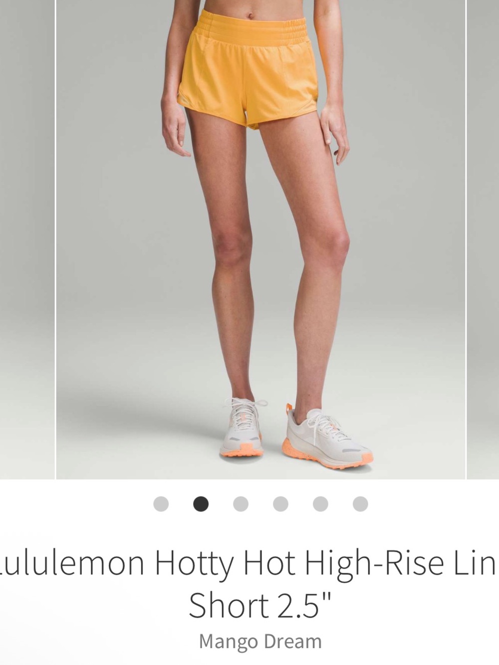 Lululemon Hotty Hot High Rise Shorts 2.5” Mango Dream Sz 8 - Picture 2 of 11